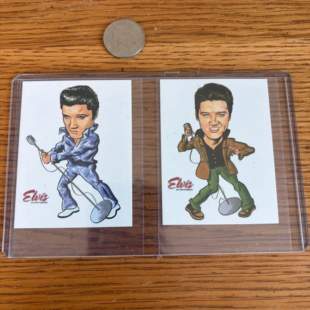 Elvis In Pictures Philip Neill Collectible Caricature Cards No 2 & 6 Billboard